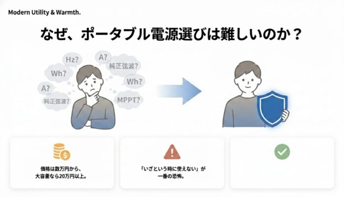 出典:イメージ:防災ポタ電探究+plus 防災・ポータブル電源がある生活