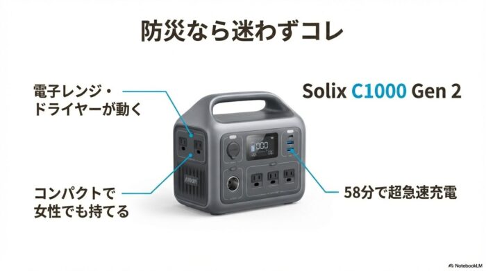 出典：イメージ：防災ポタ電探究＋plus　防災・ポータブル電源がある生活