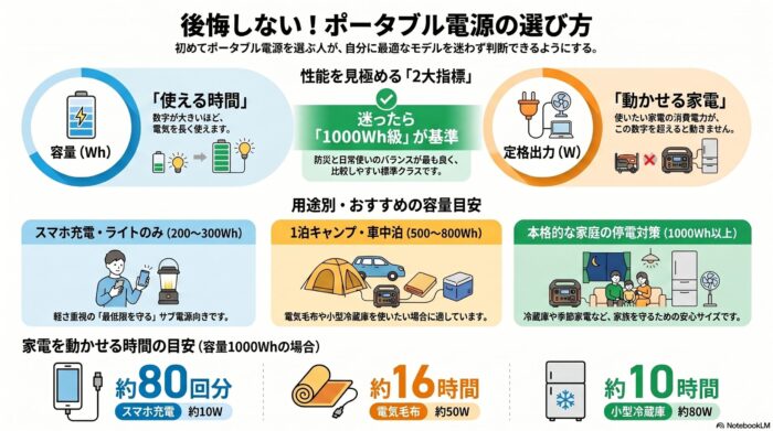 出典:イメージ:防災ポタ電探究+plus 防災・ポータブル電源がある生活