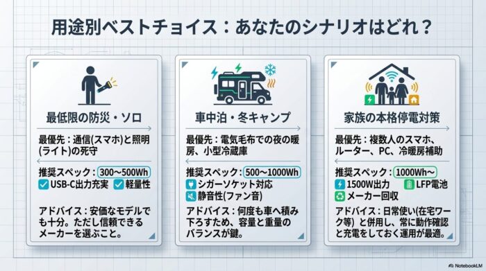出典：イメージ：防災ポタ電探究＋plus 防災・ポータブル電源がある生活