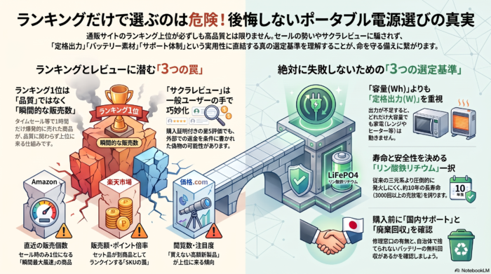 出典:イメージ:防災ポタ電探究+plus 防災・ポータブル電源がある生活