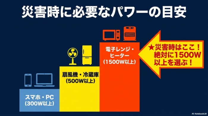 出典:イメージ:防災ポタ電探究+plus 防災・ポータブル電源がある生活