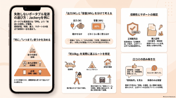 出典:イメージ:防災ポタ電探究+plus 防災・ポータブル電源がある生活