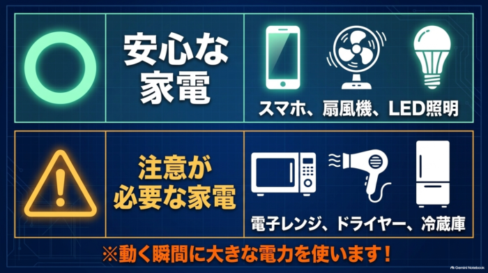 出典:イメージ:防災ポタ電探究+plus 防災・ポータブル電源がある生活